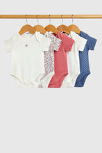 Load image into Gallery viewer, Mothercare Ditsy Short-Sleeved Bodysuits - 5 Pack
