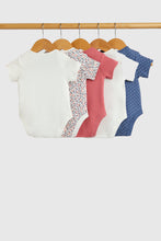 Load image into Gallery viewer, Mothercare Ditsy Short-Sleeved Bodysuits - 5 Pack