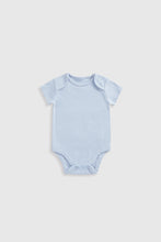 Load image into Gallery viewer, Mothercare Blue Floral Short-Sleeved Bodysuits - 5 Pack