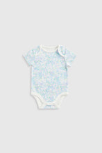 Load image into Gallery viewer, Mothercare Blue Floral Short-Sleeved Bodysuits - 5 Pack