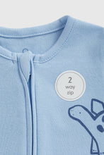 Load image into Gallery viewer, Mothercare Dinosaur Zip-Up Baby Sleepsuits - 2 Pack
