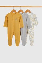 Load image into Gallery viewer, Mothercare Safari Baby Sleepsuits - 3 Pack