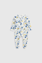 Load image into Gallery viewer, Mothercare Space Baby Sleepsuits - 3 Pack