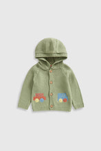 Load image into Gallery viewer, Mothercare Green Car Hooded Cardigan