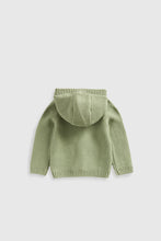 Load image into Gallery viewer, Mothercare Green Car Hooded Cardigan