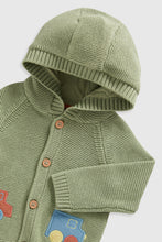 Load image into Gallery viewer, Mothercare Green Car Hooded Cardigan