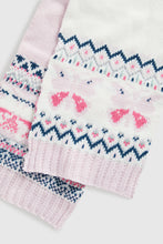 Load image into Gallery viewer, Mothercare Pink Knitted Hat, Scarf and Gloves Set
