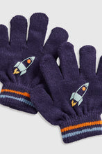 Load image into Gallery viewer, Mothercare Navy Rocket Gloves