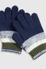 Load image into Gallery viewer, Mothercare Blue Knitted Hat, Scarf and Gloves Set