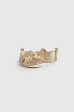 Load image into Gallery viewer, Mothercare Gold Glitter Pram Shoes
