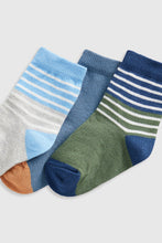 Load image into Gallery viewer, Mothercare Blue Stripe Socks - 5 Pack