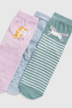Load image into Gallery viewer, Mothercare Party Horse Slip-Resist Socks - 3 Pack