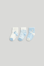 Load image into Gallery viewer, Mothercare Blue Llama Baby Socks - 3 Pack