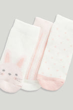 Load image into Gallery viewer, Mothercare Pink Bunny Baby Socks - 3 Pack
