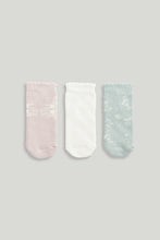 Load image into Gallery viewer, Mothercare Floral Terry Baby Socks - 3 Pack