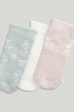 Load image into Gallery viewer, Mothercare Floral Terry Baby Socks - 3 Pack