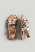 Load image into Gallery viewer, Mothercare Metallic Tie Sandals