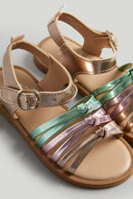Load image into Gallery viewer, Mothercare Metallic Tie Sandals