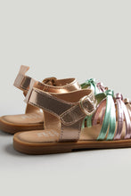 Load image into Gallery viewer, Mothercare Metallic Tie Sandals