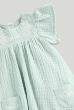 Load image into Gallery viewer, Mothercare Green Woven Dress and Knickers