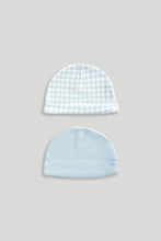 Load image into Gallery viewer, Mothercare My First Blue Baby Hats - 2 Pack