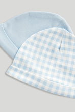 Load image into Gallery viewer, Mothercare My First Blue Baby Hats - 2 Pack