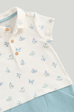 Load image into Gallery viewer, Mothercare Mock Shirt and Shorts Romper