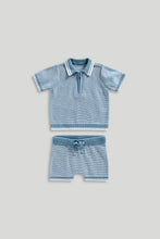 Load image into Gallery viewer, Mothercare Knitted Polo Top and Shorts Set