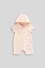 Load image into Gallery viewer, Mothercare Pink Hooded Towelling Romper