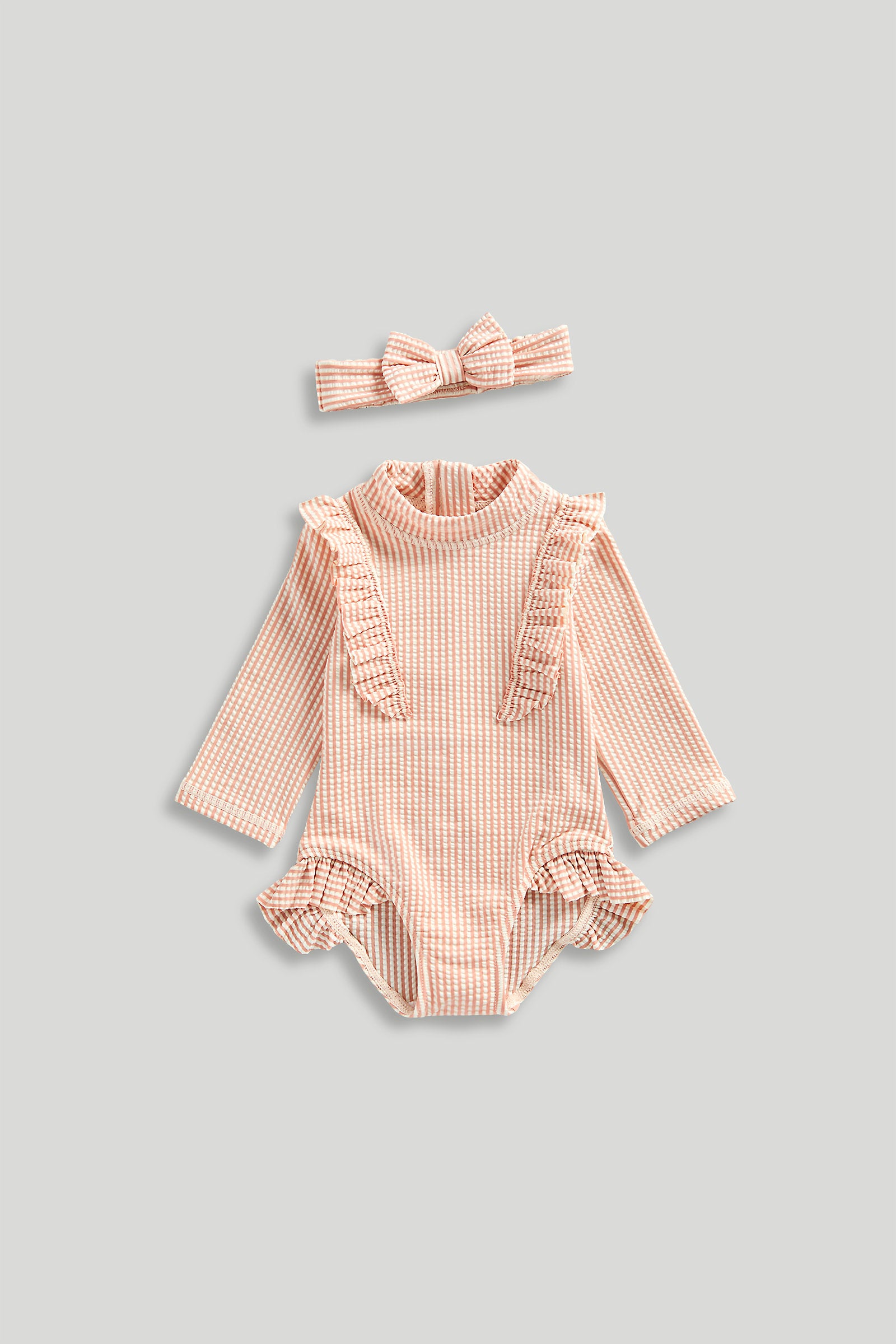 Mothercare Pink Frill Sunsafe UPF50+ Swimsuit main image 1