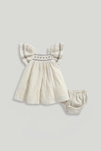 Load image into Gallery viewer, Mothercare Striped Occasion Dress and Knickers