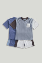 Load image into Gallery viewer, Mothercare Grey and Blue Short Pyjamas - 2 Pack