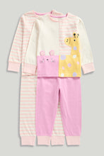 Load image into Gallery viewer, Mothercare Giraffe and Mouse Short Pyjamas - 2 Pack