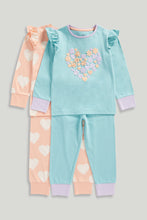Load image into Gallery viewer, Mothercare Floral Heart Pyjamas - 2 Pack