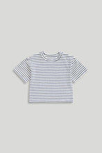 Load image into Gallery viewer, Mothercare Blue Striped Bubble Top