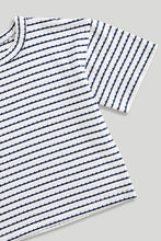 Load image into Gallery viewer, Mothercare Blue Striped Bubble Top
