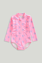 Load image into Gallery viewer, Mothercare Pink Frill Sunsafe UPF50+ Swimsuit
