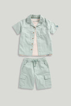 Load image into Gallery viewer, Mothercare Shirt, Shorts and T-Shirt Set