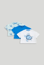 Load image into Gallery viewer, Mothercare 3 Pack Blue Turtle T-Shirts