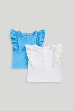 Load image into Gallery viewer, Mothercare 2 Pack Broderie Frill T-Shirts