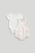 Load image into Gallery viewer, Mothercare My First Bibshorts and Bodysuit Set