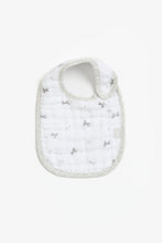 Load image into Gallery viewer, Mothercare Grey Zebra Muslin Newborn Bibs - 3 Pack