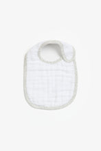 Load image into Gallery viewer, Mothercare Grey Zebra Muslin Newborn Bibs - 3 Pack