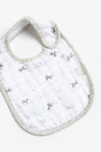 Load image into Gallery viewer, Mothercare Grey Zebra Muslin Newborn Bibs - 3 Pack