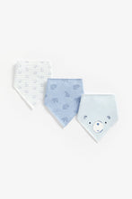 Load image into Gallery viewer, Mothercare Blue Bear Dribbler Bibs - 3 Pack