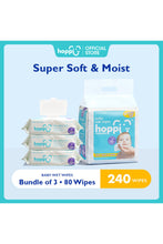 Load image into Gallery viewer, Hoppi Baby Wipes - 80 Pack X 3