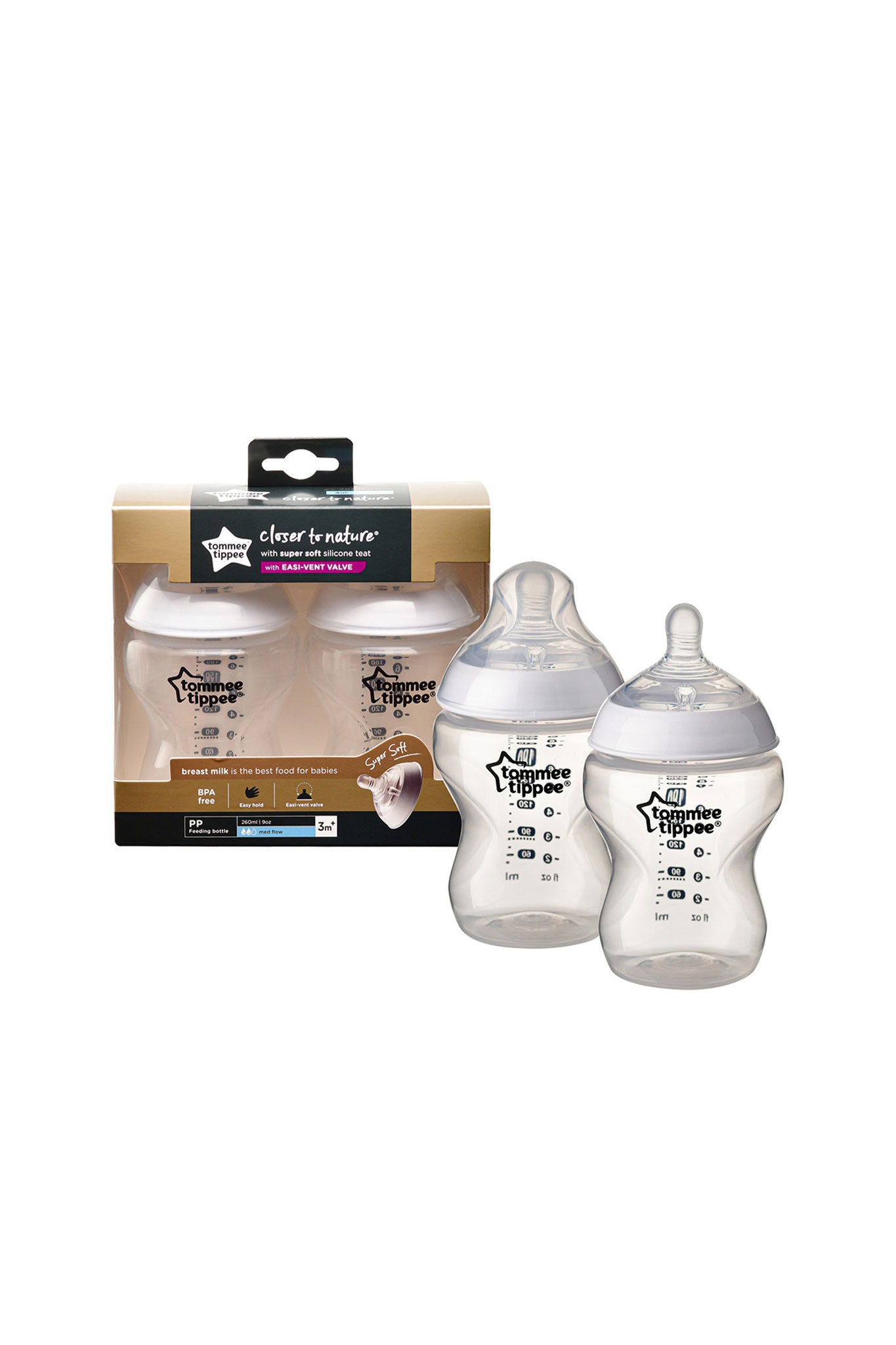 Tommee Tippee Closer to Nature Bottle 260ml - 2 Pack
