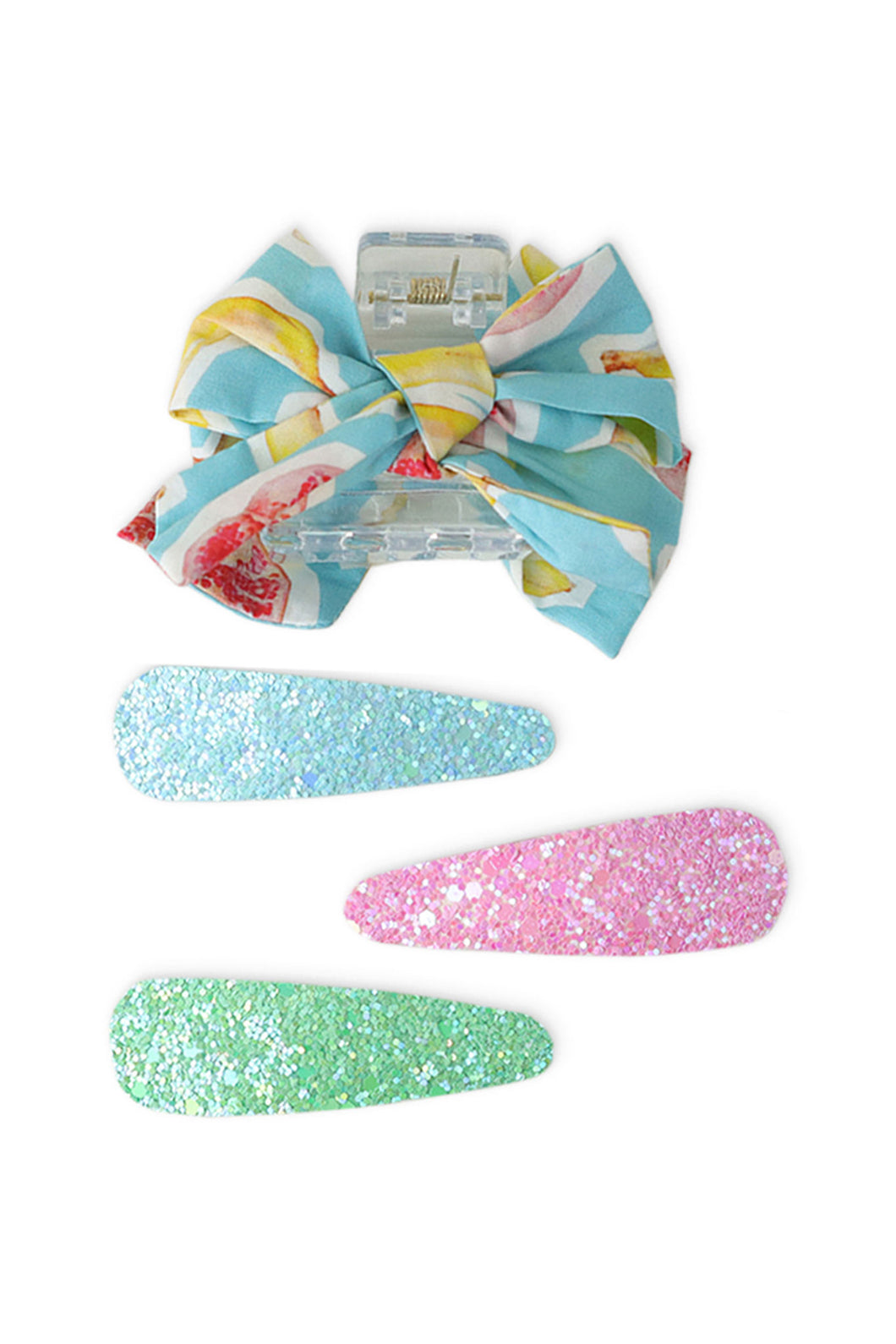 Gingersnaps Bow Clamp And Giant Glittered Hairsnaps Set