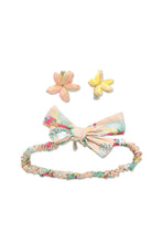 Load image into Gallery viewer, Gingersnaps Fruity Ruffled Bow Turban &amp; Raffia Flowers Hairclip Set
