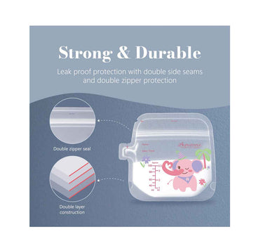 Autumnz Animal Land Double Ziplock Breastmilk Storage Bag